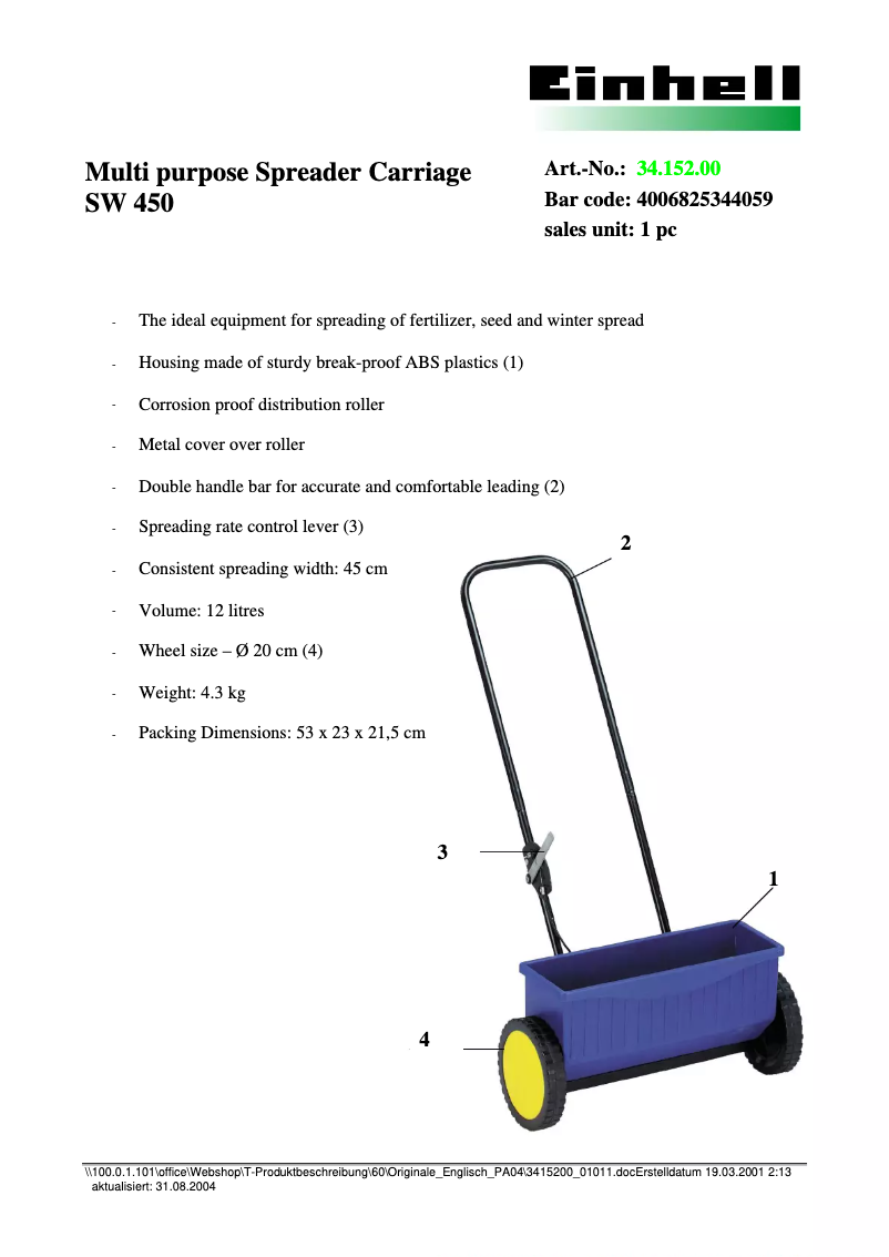 Image de la première page du manuel de l'appareil Royal SW 450