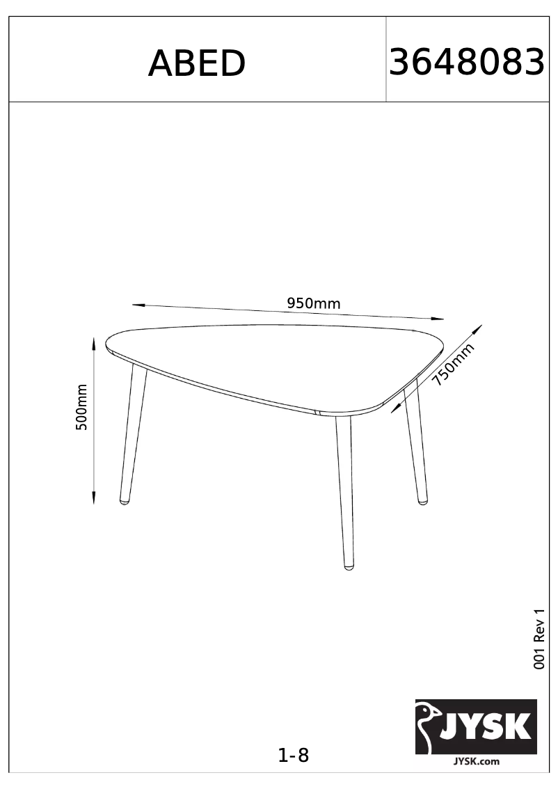 Page 1 de la notice Manuel utilisateur JYSK Abed