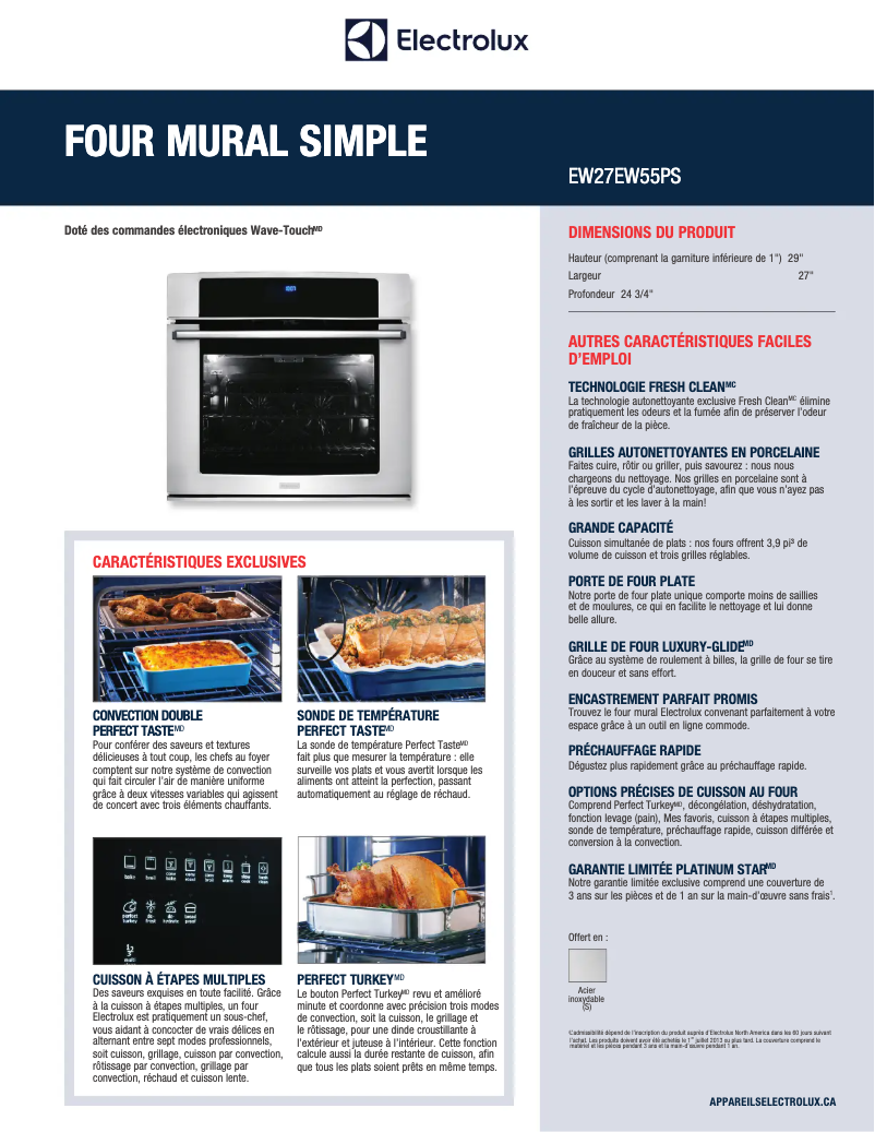 Page n°1 - Fiche technique Electrolux EW27EW55PS
