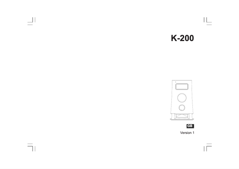 Image de la première page du manuel de l'appareil K 200