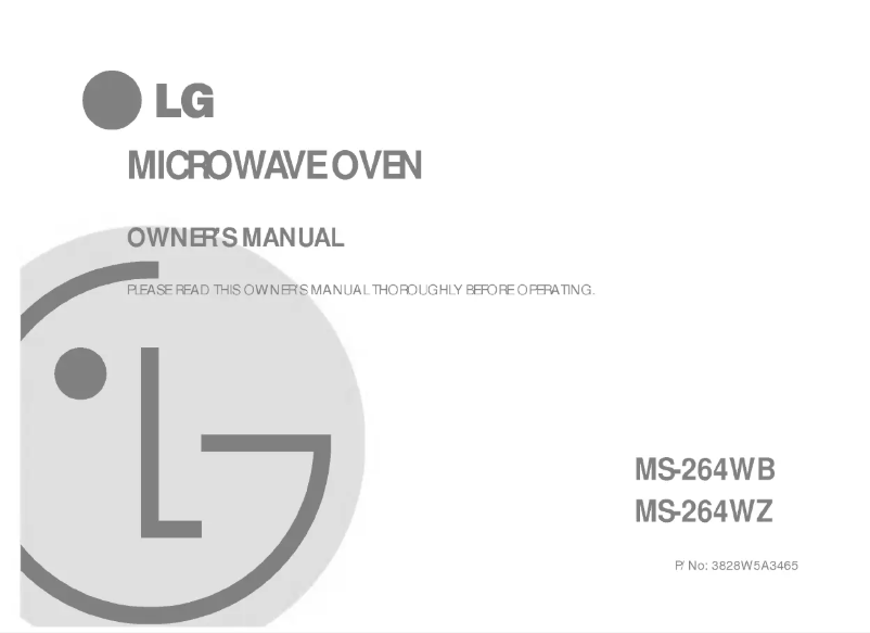 Page 1 de la notice Manuel utilisateur LG MS-264WZ