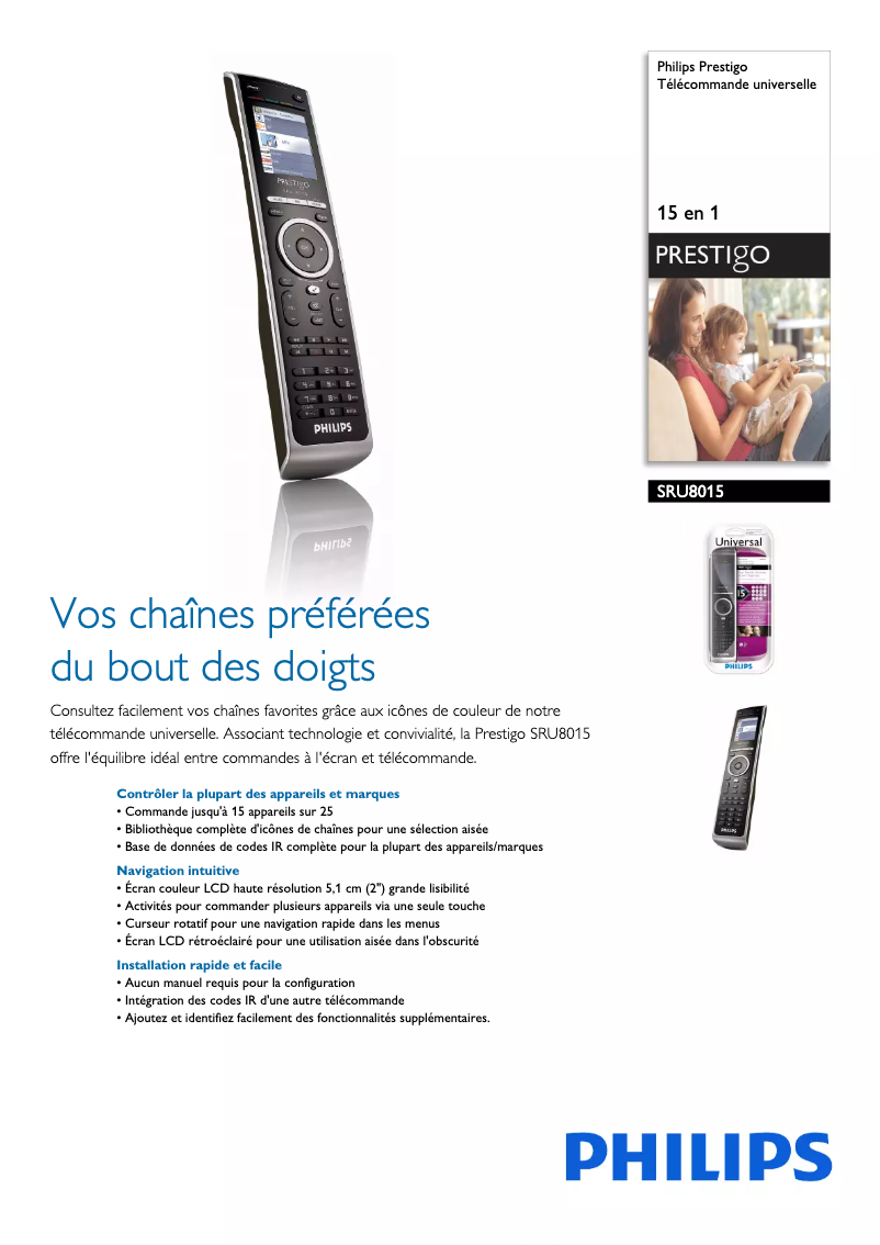 Page n°1 - Fiche technique Philips SRU8015