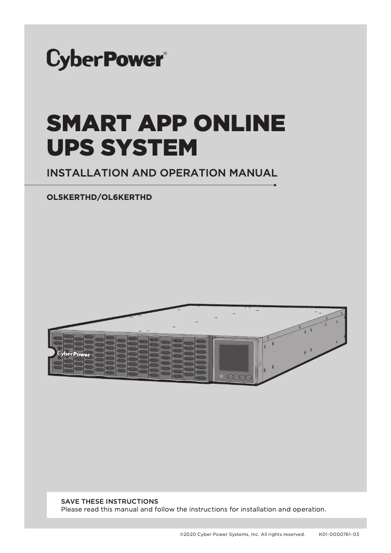 Image de la première page du manuel de l'appareil OL6KERTHD