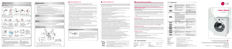 Page n°1 - Manuel utilisateur LG F1403RD6