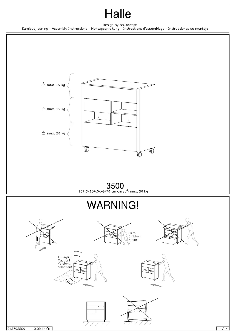 Page n°1 - Manuel utilisateur BoConcept Halle