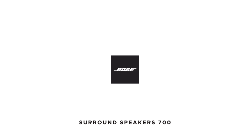 Page 1 de la notice Manuel utilisateur Bose Surround Speakers 700