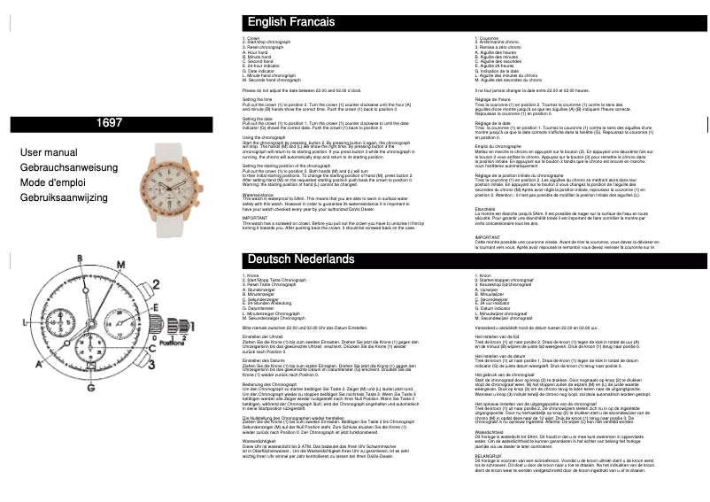 Page n°1 - Manuel utilisateur Davis 1697