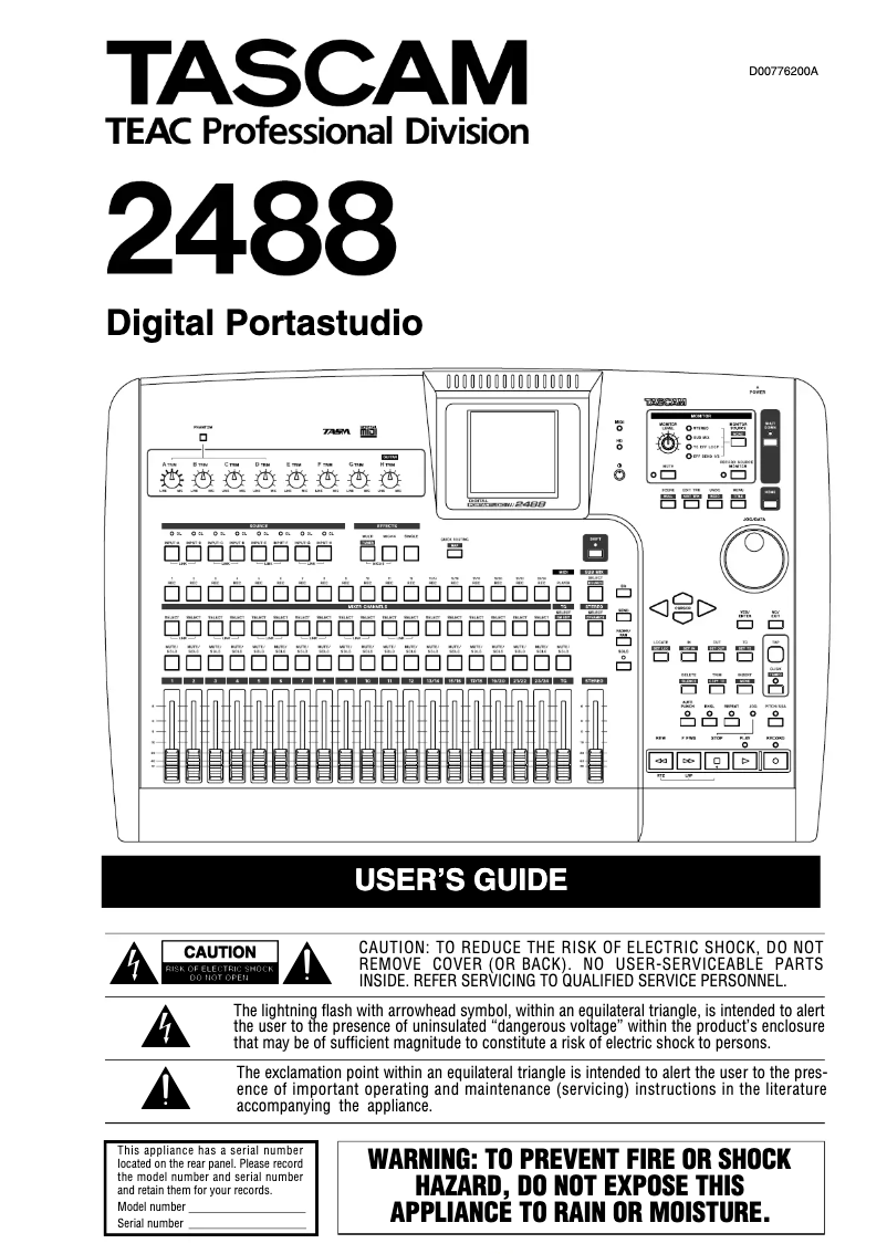 Page 1 de la notice Manuel utilisateur Tascam 2488
