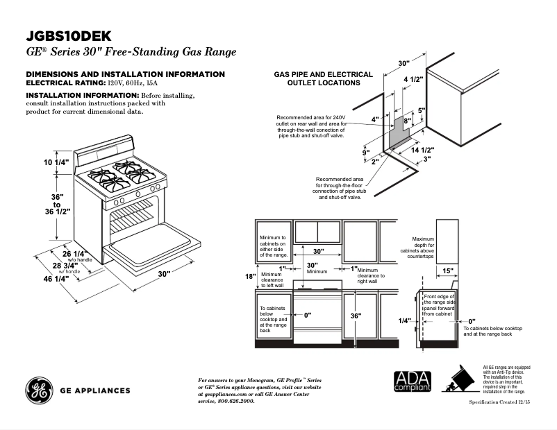 Image de la première page du manuel de l'appareil JGBS10DEKBB