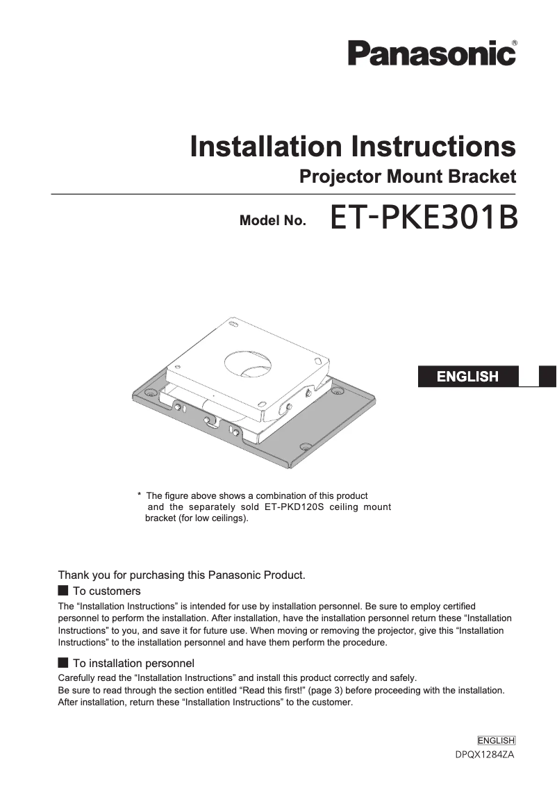 Image de la première page du manuel de l'appareil ET-PKE301B