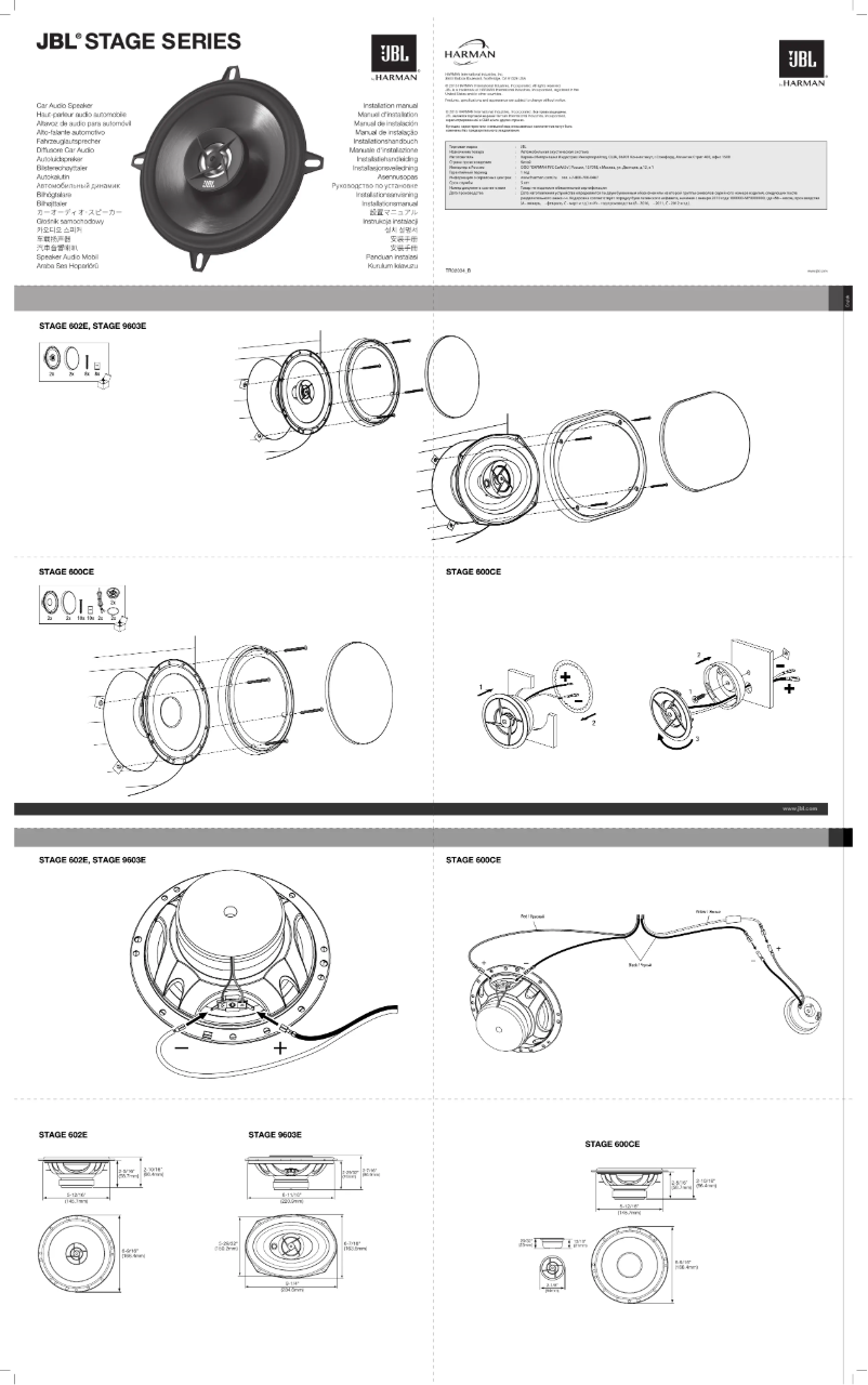 Page n°1 - Manuel utilisateur JBL Stage 9603E