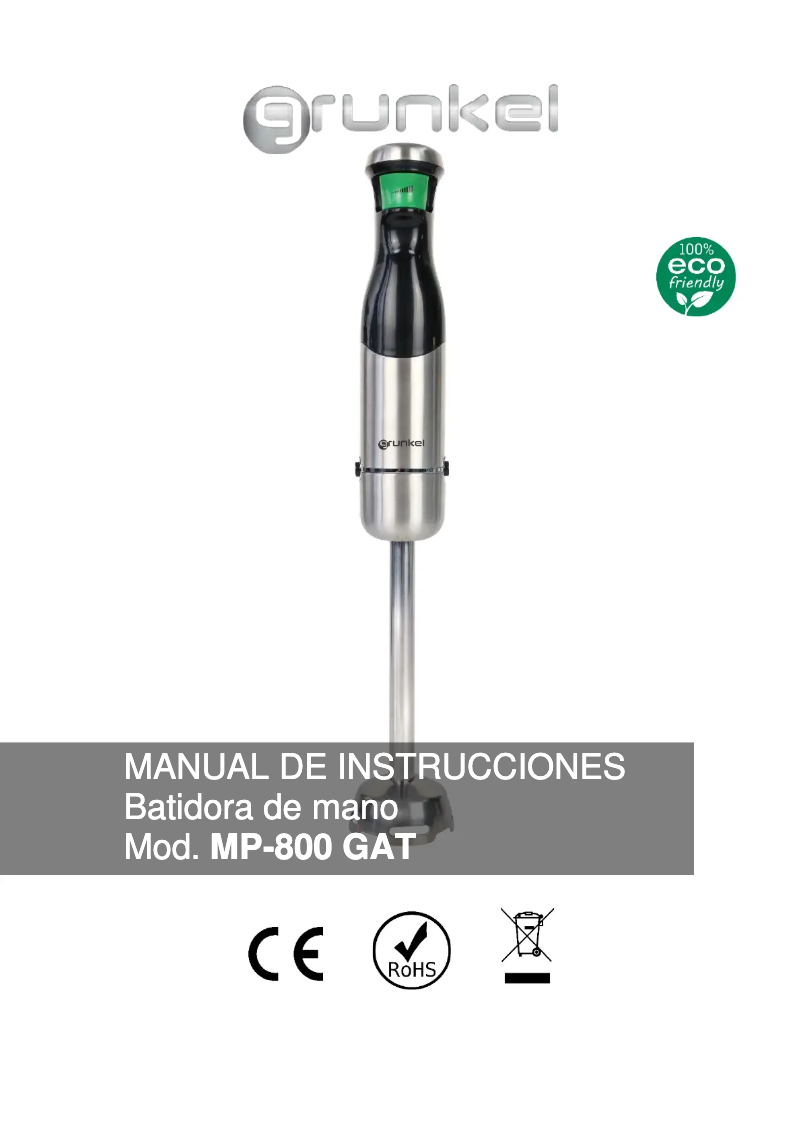 Page 1 de la notice Manuel utilisateur Grunkel MP-800GAT