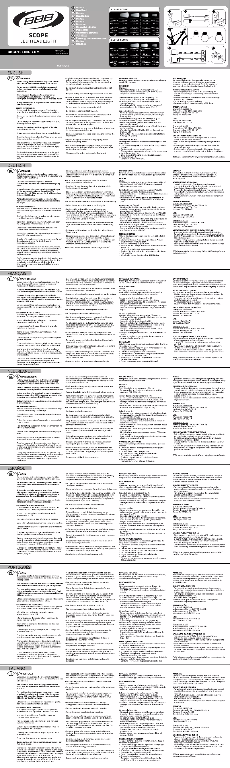 Página 1 del manual Manual de usuario BBB Scope 1300 BLS-68
