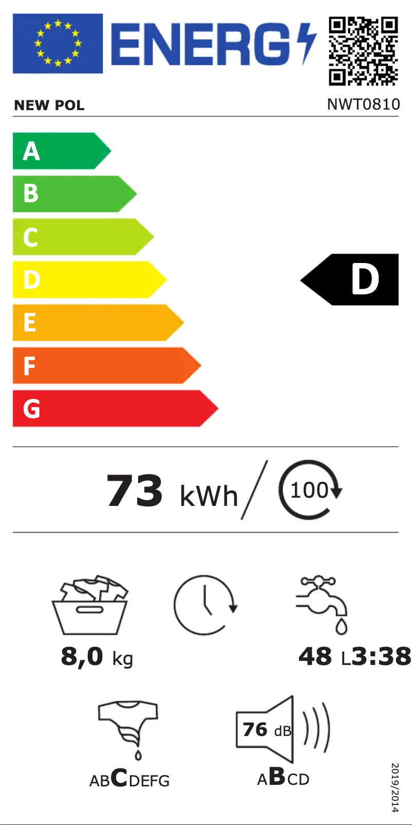 Page n°1 - Label énergétique New Pol NWT0810