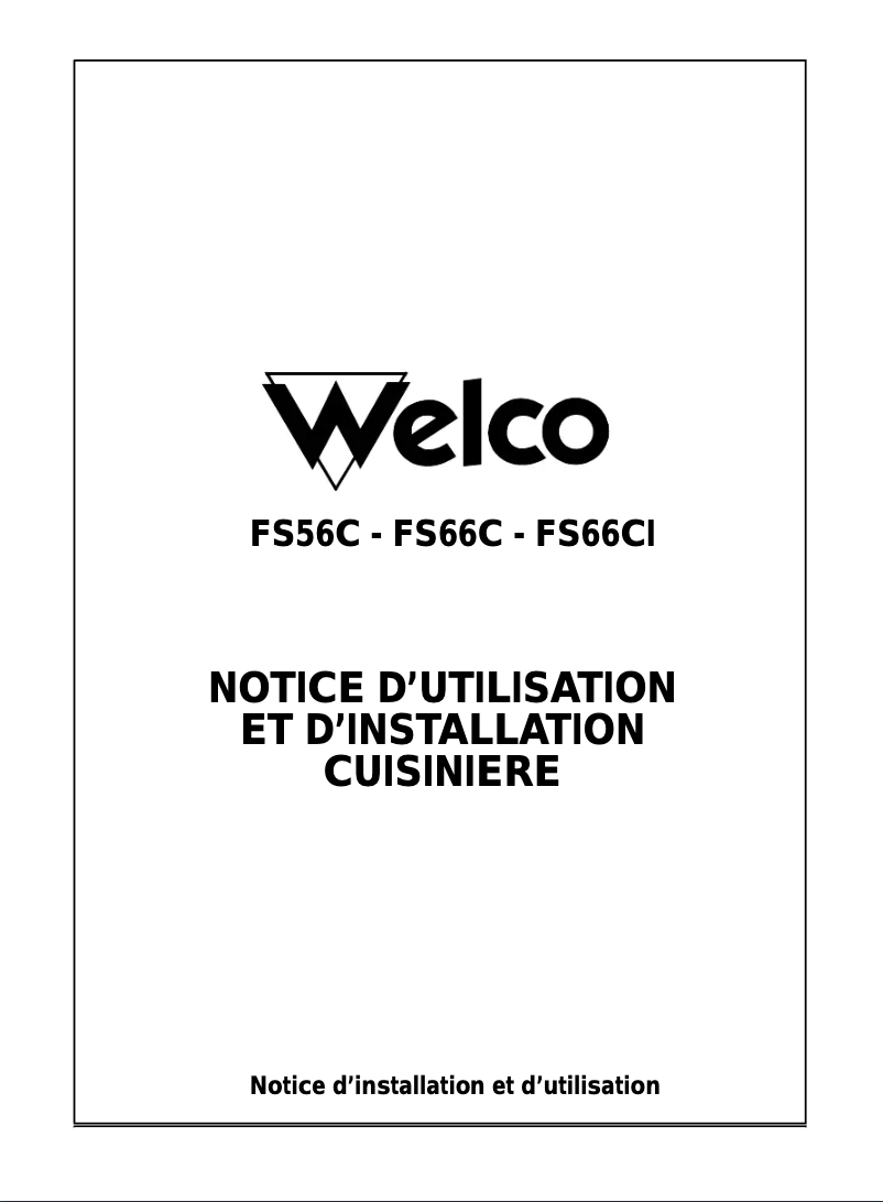 Page n°1 - Manuel utilisateur Welco FS66CI