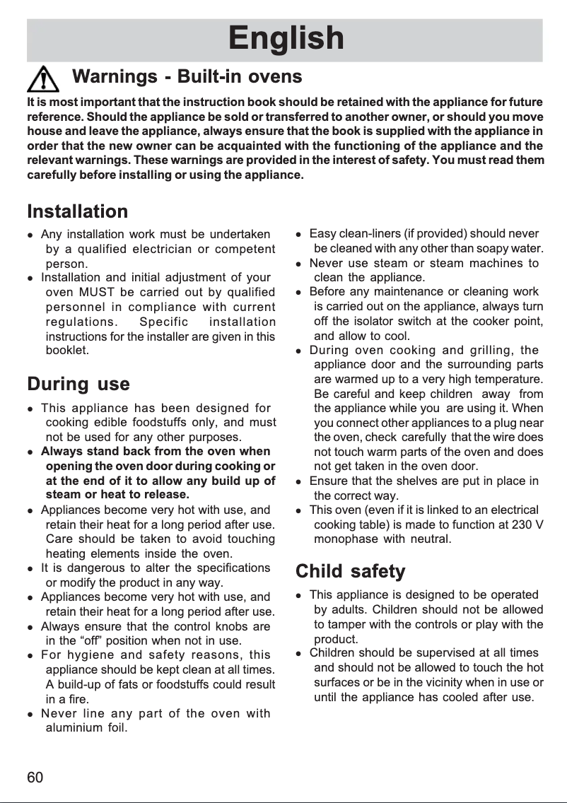 Page n°1 - Manuel utilisateur Zanussi ZOB645X