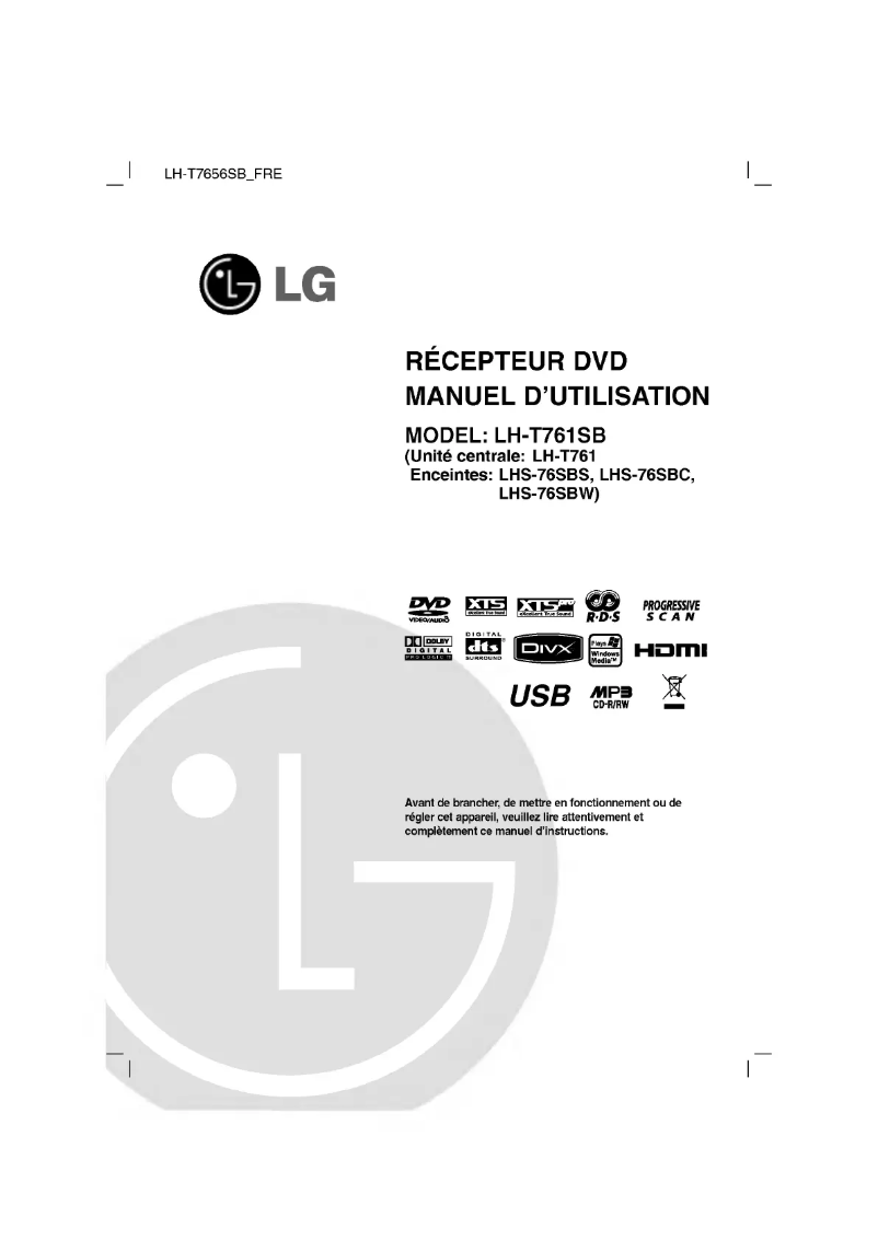 Page 1 of the manual User Manual LG LH-T7656SB