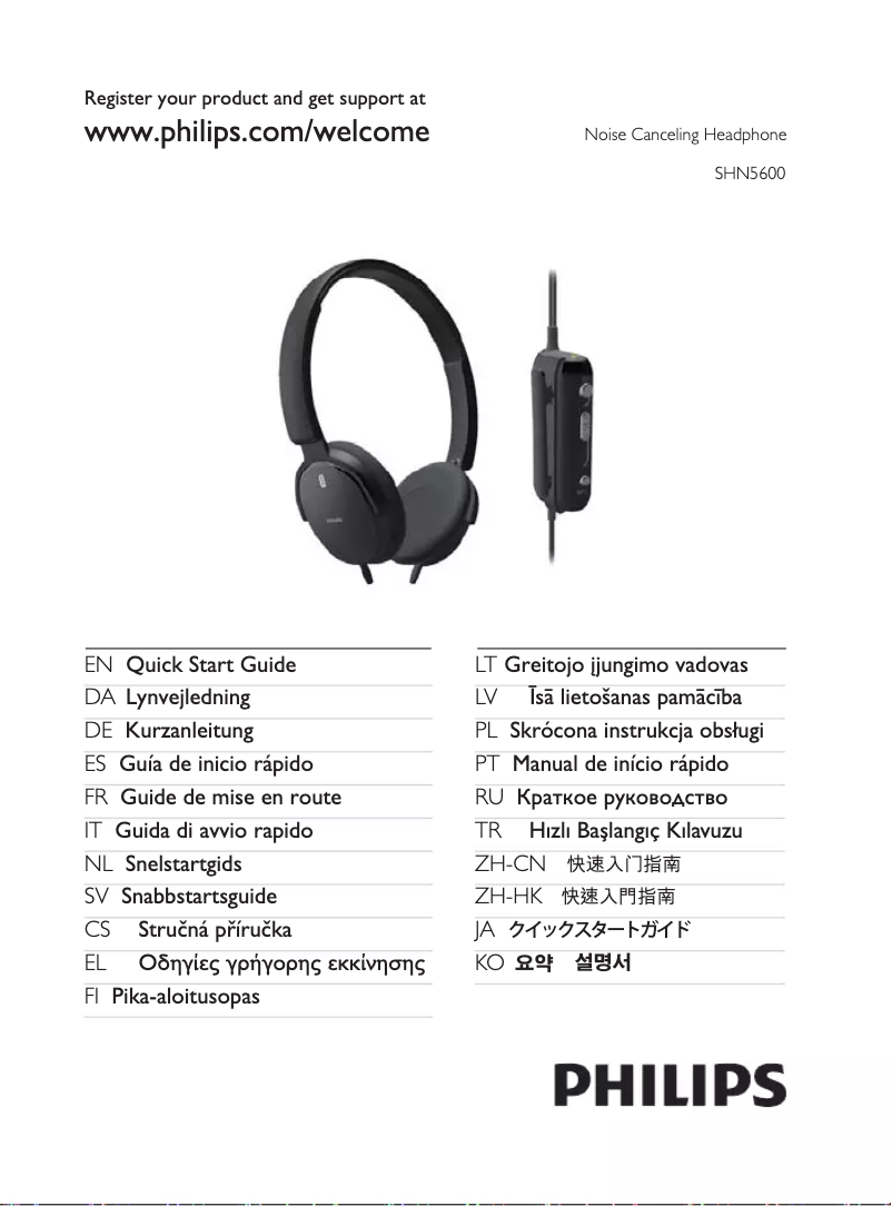 Page n°1 - Manuel utilisateur Philips SHN5600