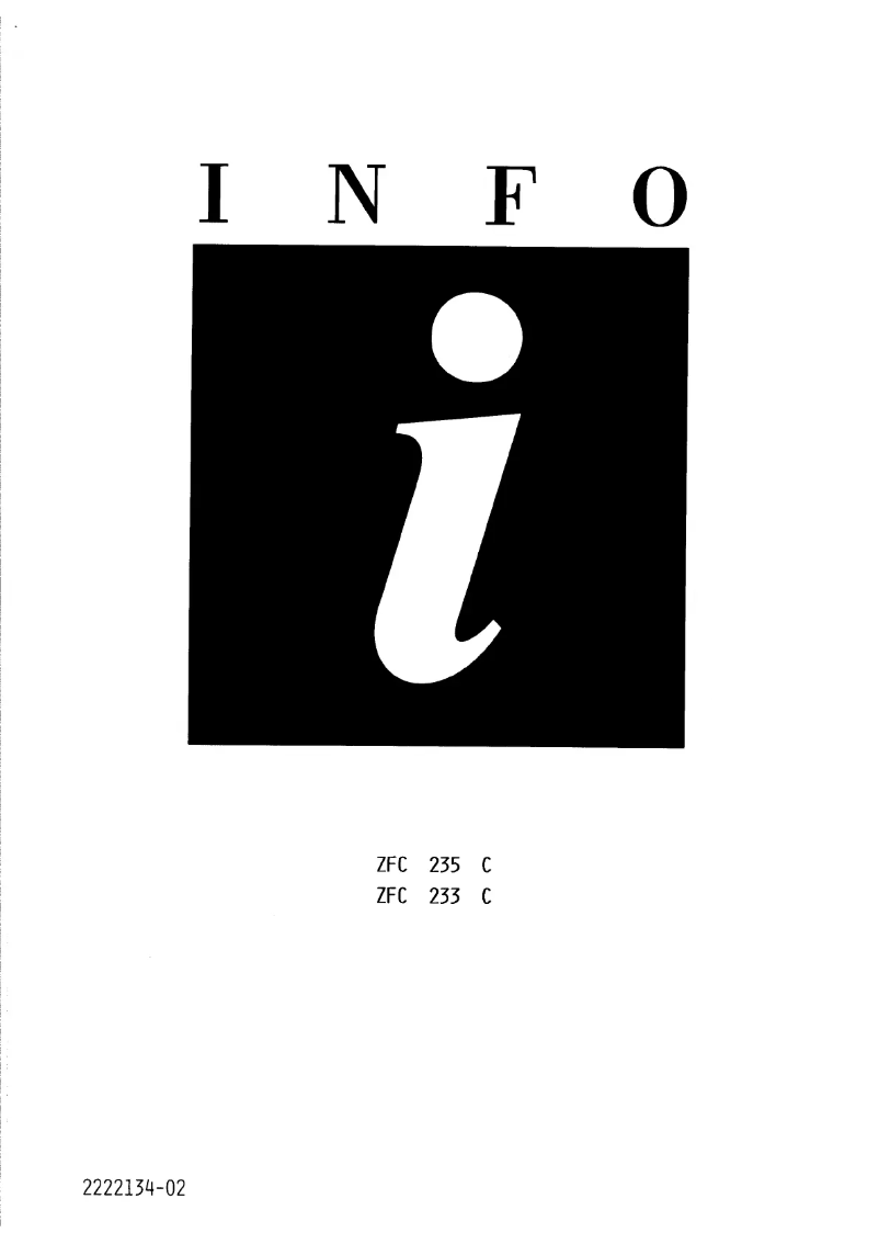 Page 1 de la notice Manuel utilisateur Zanussi zfc 235 c