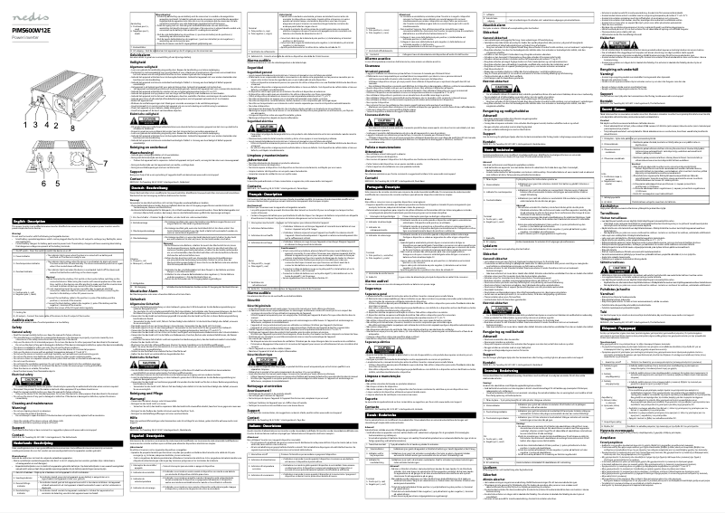 Page 1 de la notice Manuel utilisateur Nedis PIMS600W12E