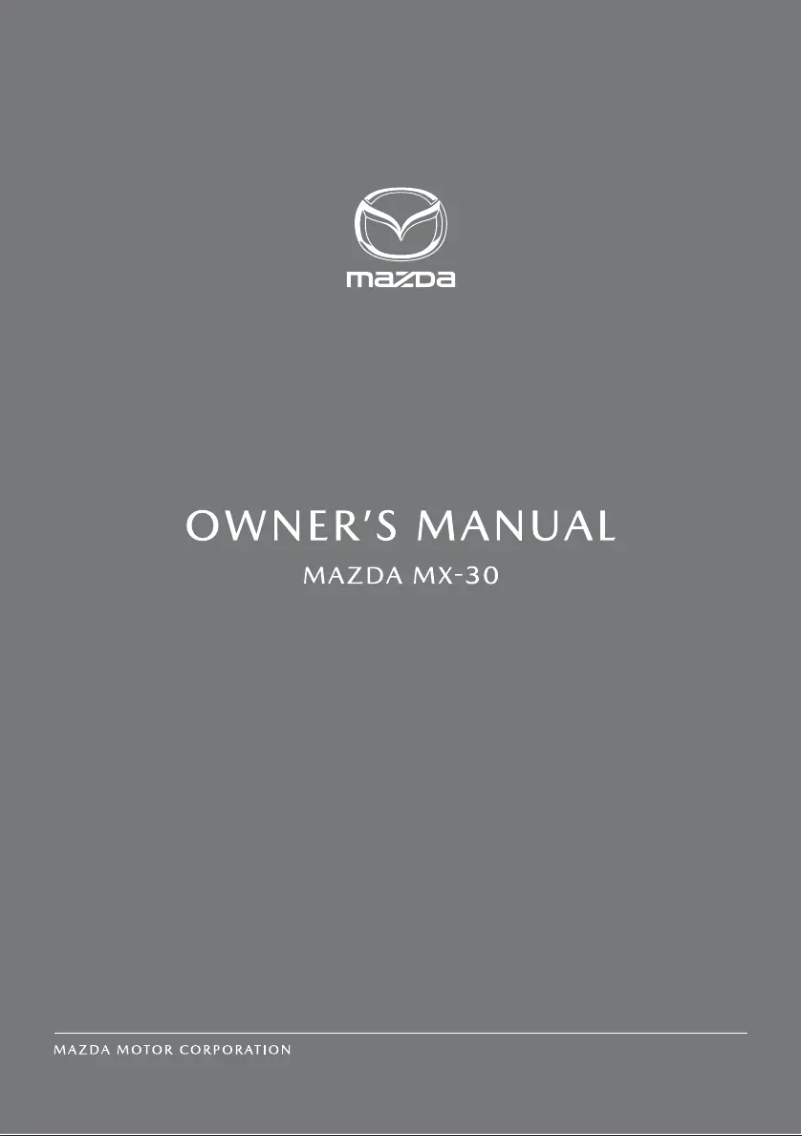 Page 1 de la notice Manuel utilisateur Mazda MX-30 (2021)