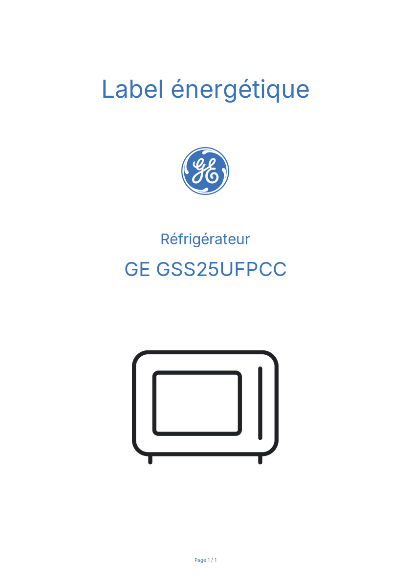 Image de la première page du manuel de l'appareil GSS25UFPCC