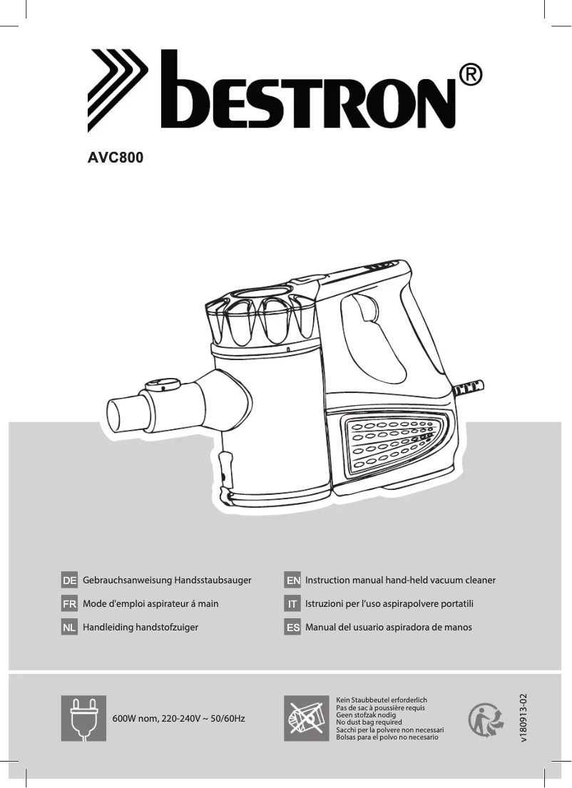 Página 1 del manual Manual de usuario Bestron AVC800