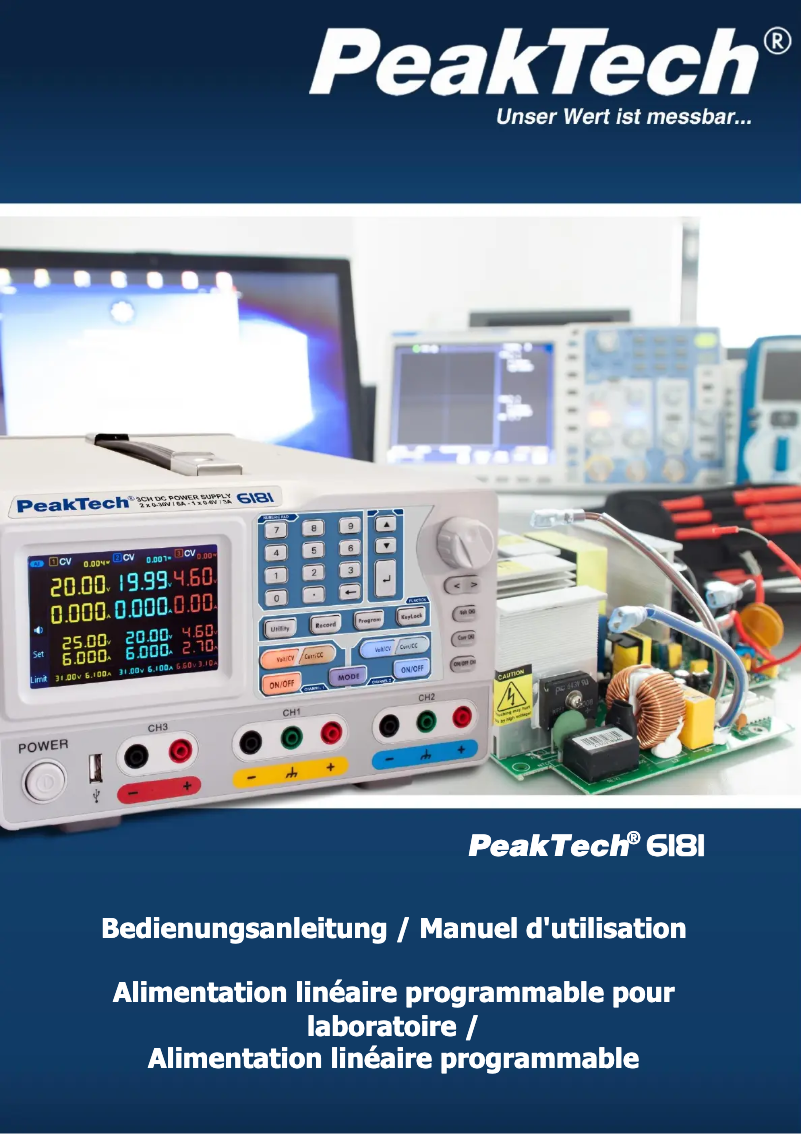 Page 1 de la notice Manuel utilisateur PeakTech 6181