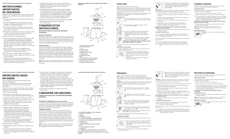 Imagen de la primera página del manual del dispositivo JE2100