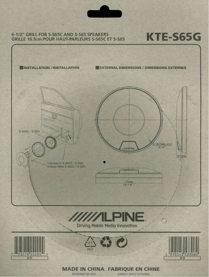 Page 1 de la notice Manuel utilisateur Alpine KTE-S65G