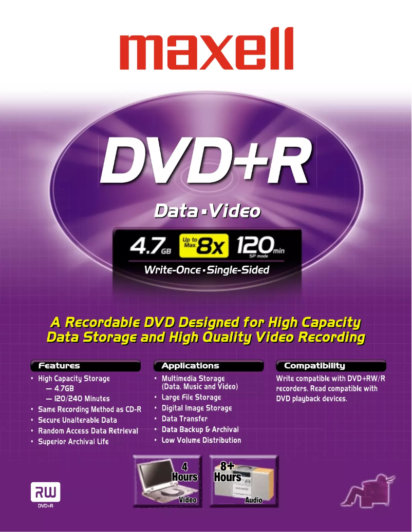 Page 1 de la notice Manuel utilisateur Maxell 10 DVD+R