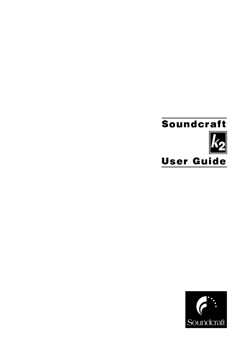 Page n°1 - Manuel utilisateur Soundcraft k2