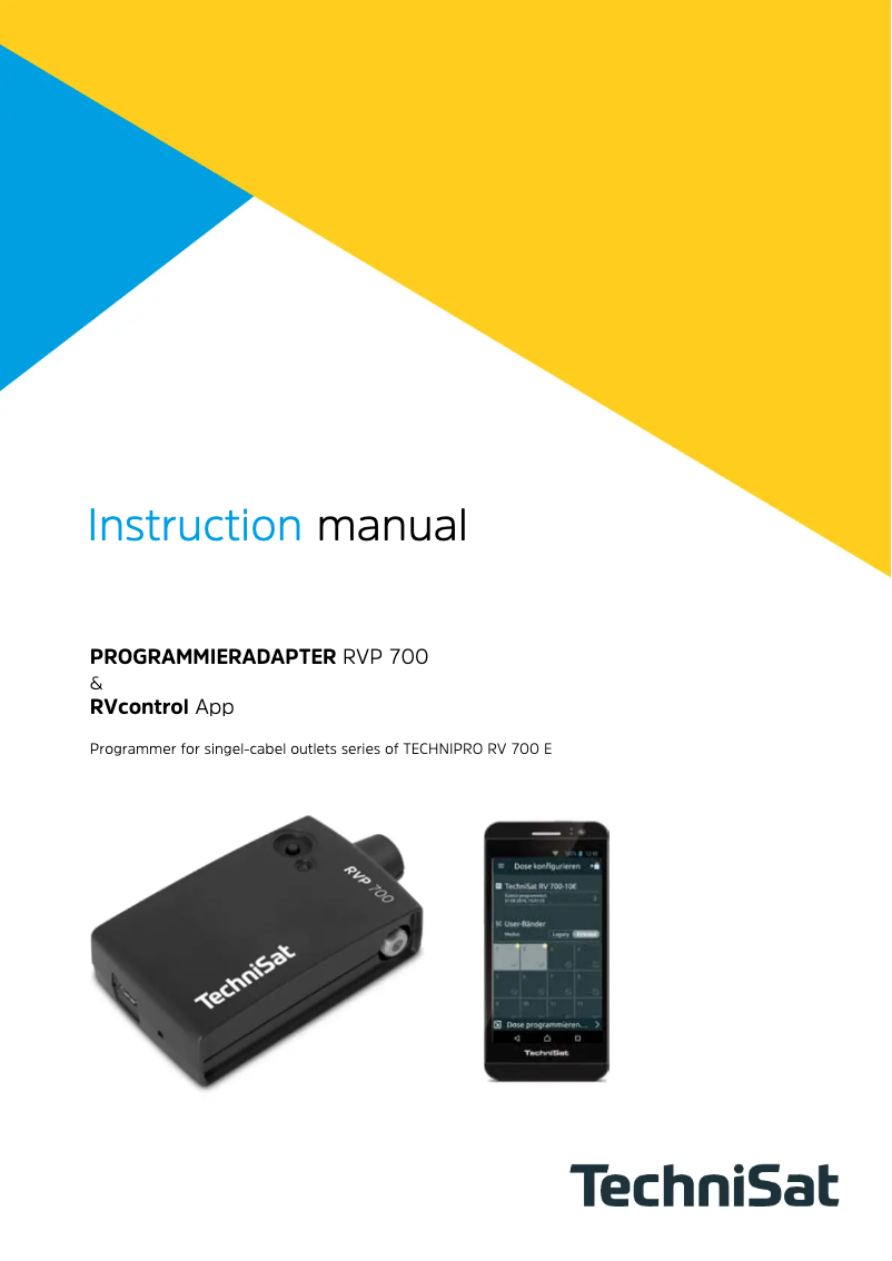 Page n°1 - Manuel utilisateur TechniSat RVP 700