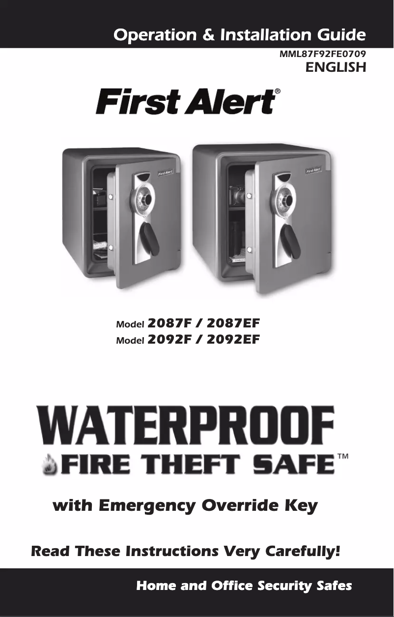 Image de la première page du manuel de l'appareil 2092F