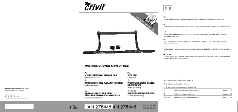 Page n°1 - Manuel utilisateur Crivit IAN 278445