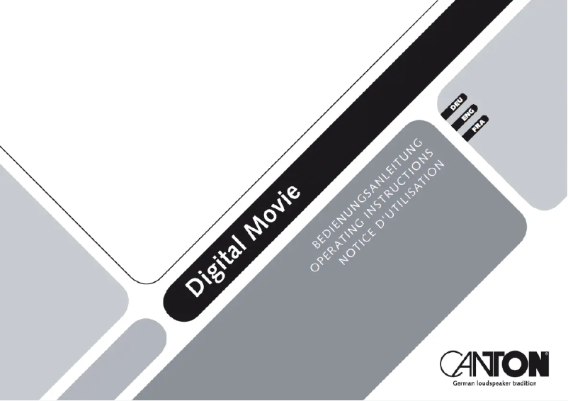 Page 1 de la notice Manuel utilisateur Canton DM 90.2