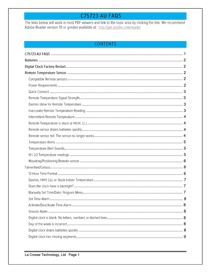 Image de la première page du manuel de l'appareil C75723-AU