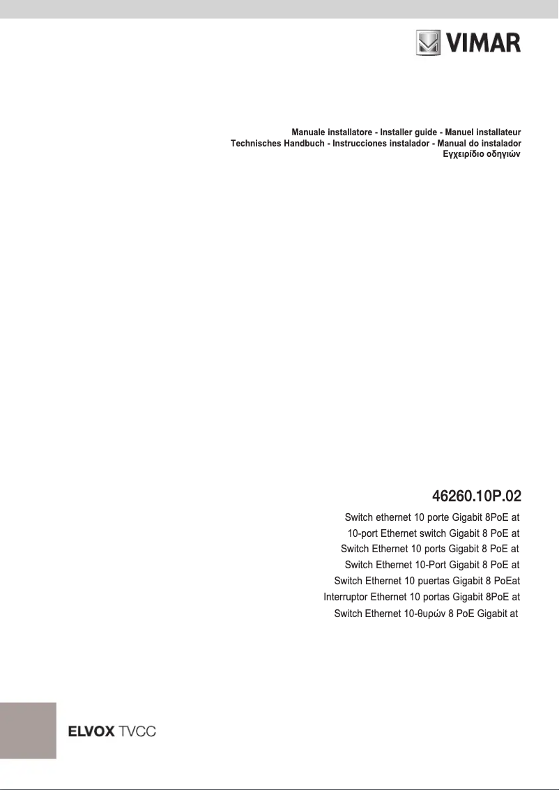 Página 1 del manual Manual de usuario Vimar ELVOX 46260.10P.02