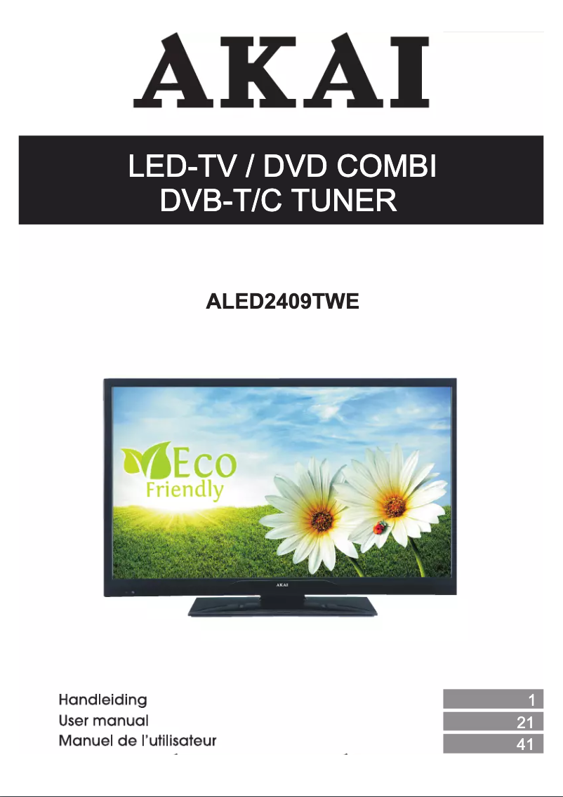 Page 1 de la notice Manuel utilisateur AKAI ALED2409TWE