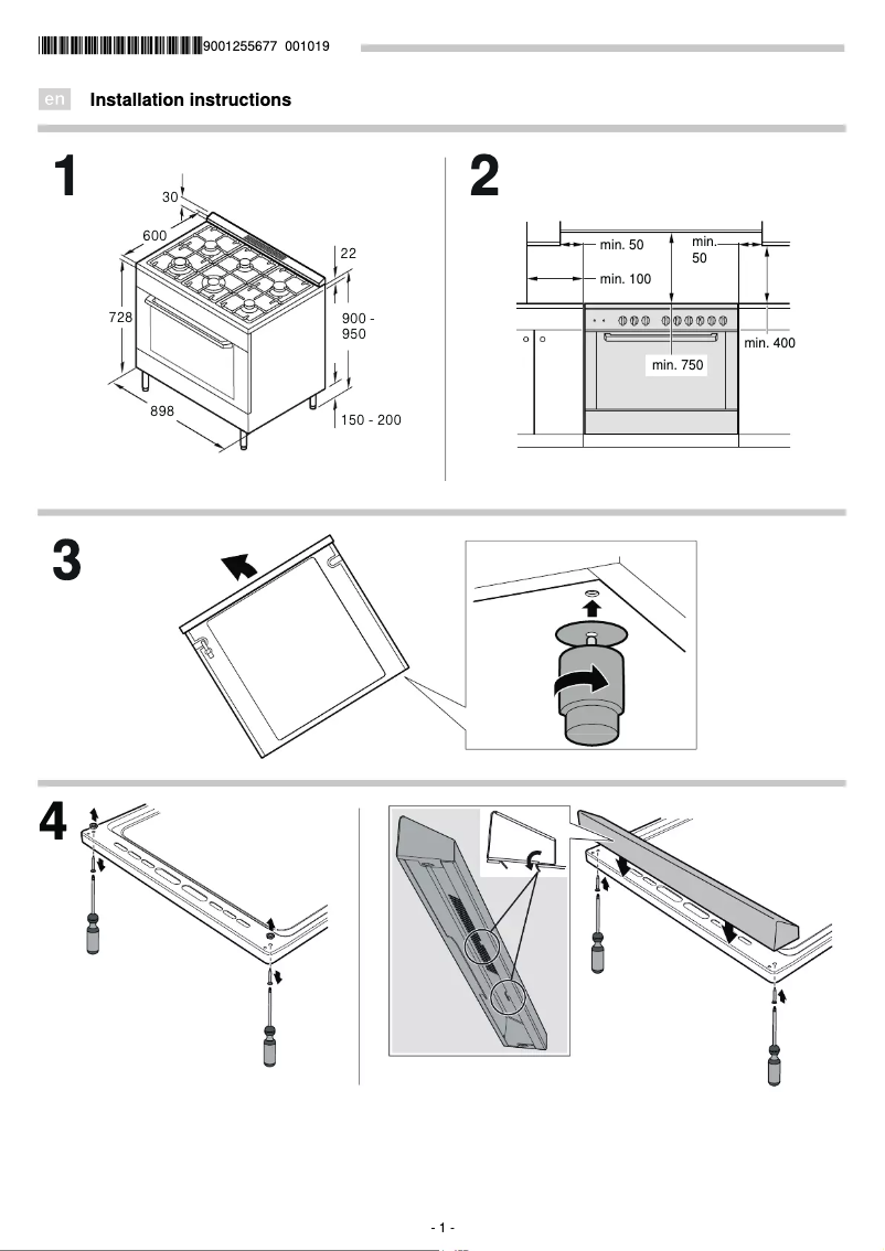 Page 1 de la notice Guide d'installation Bosch HSB838357A