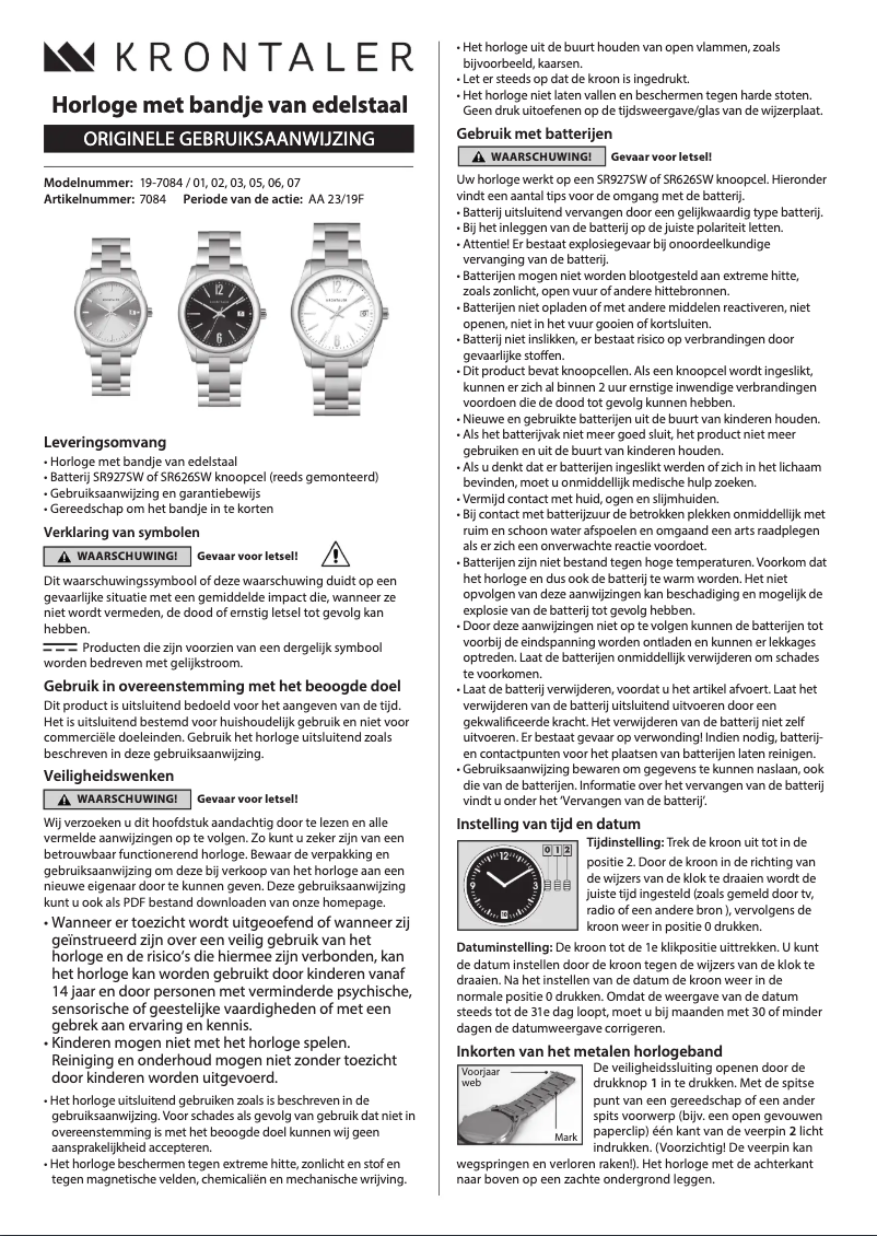 Página 1 del manual Manual de usuario Krontaler 7084