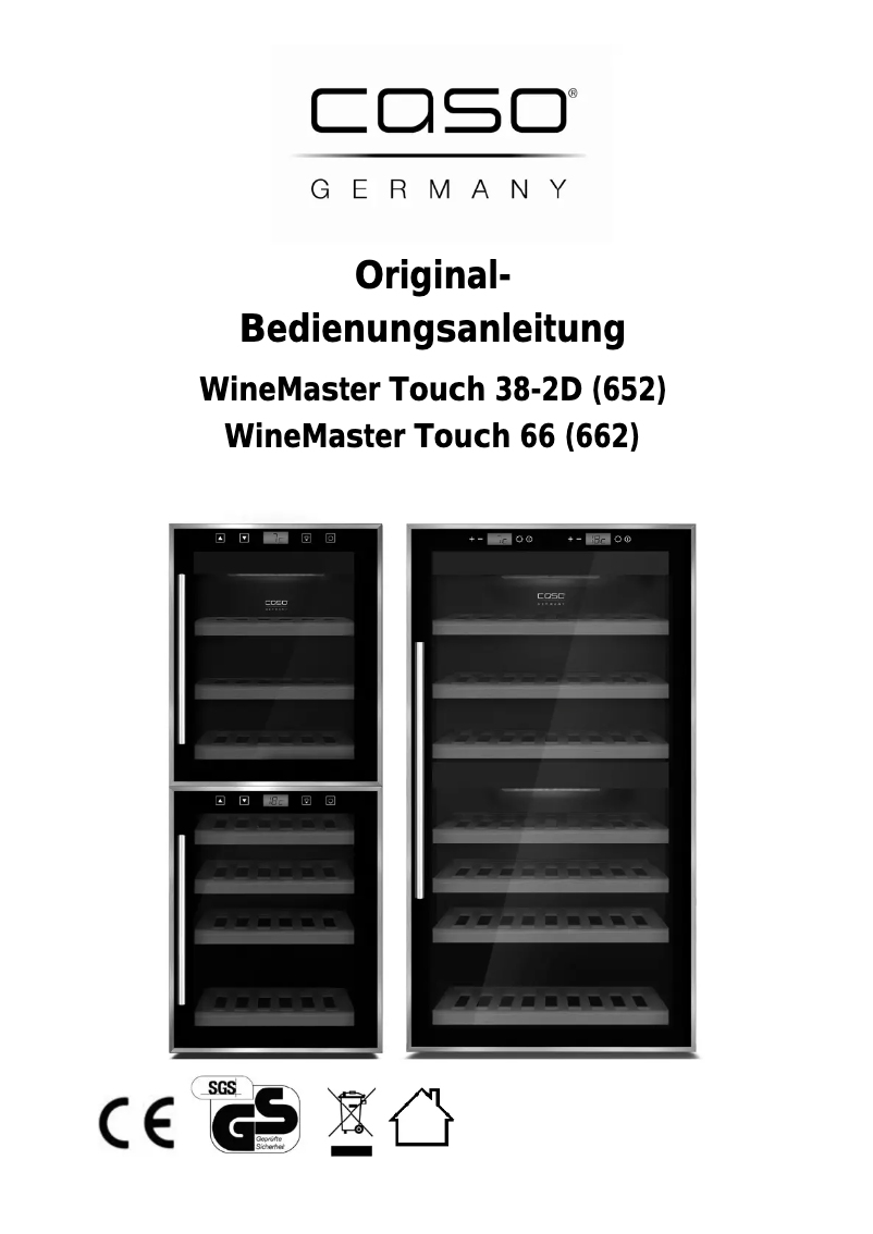 Page n°1 - Manuel utilisateur Caso WineMaster Touch 38