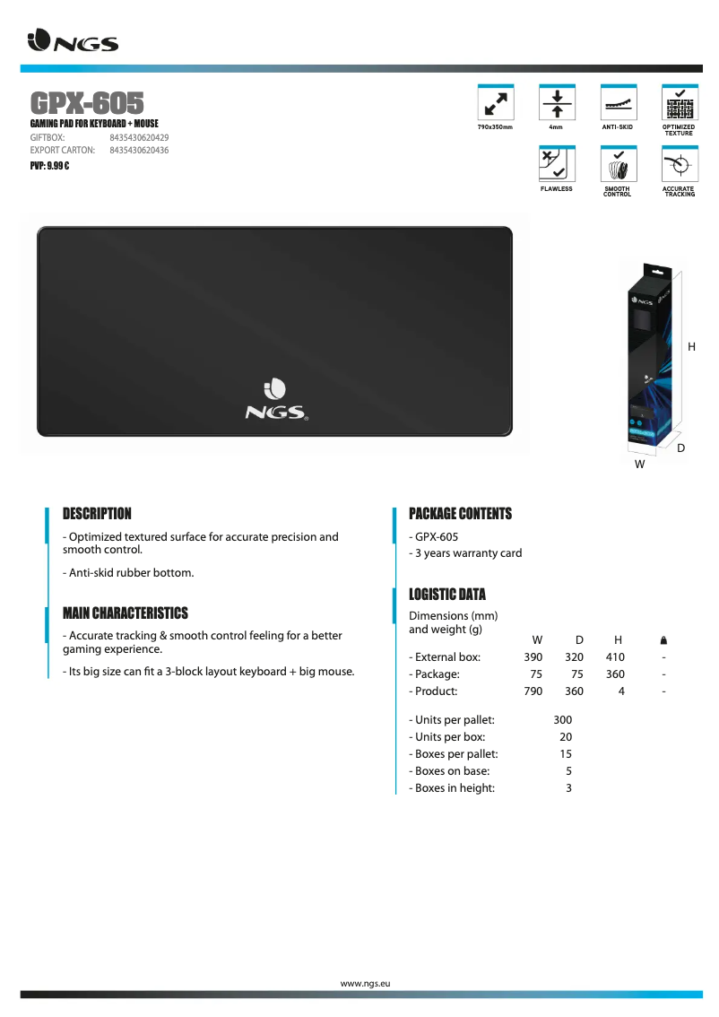 Page n°1 - Manuel utilisateur NGS GPX-605