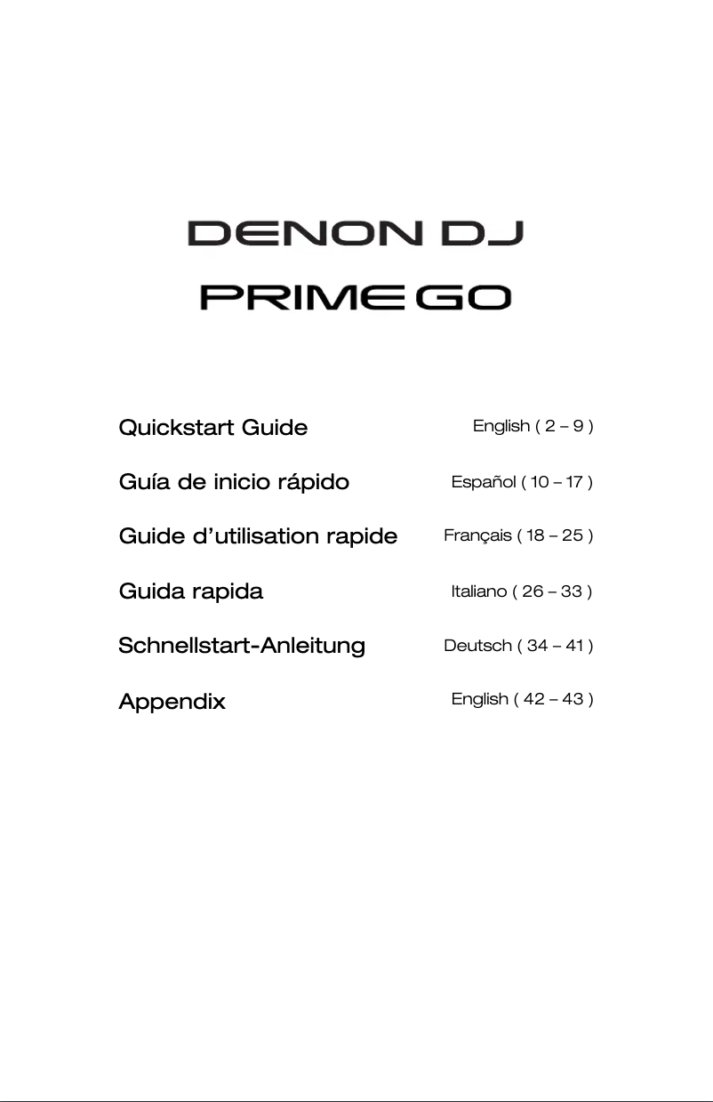 Page n°1 - Manuel utilisateur Denon DJ Prime GO