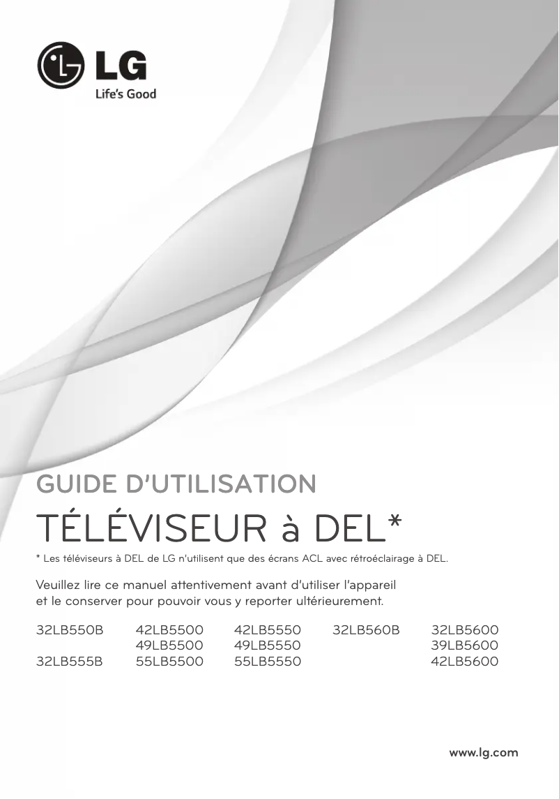 Page n°1 - Manuel utilisateur LG 55LB5500