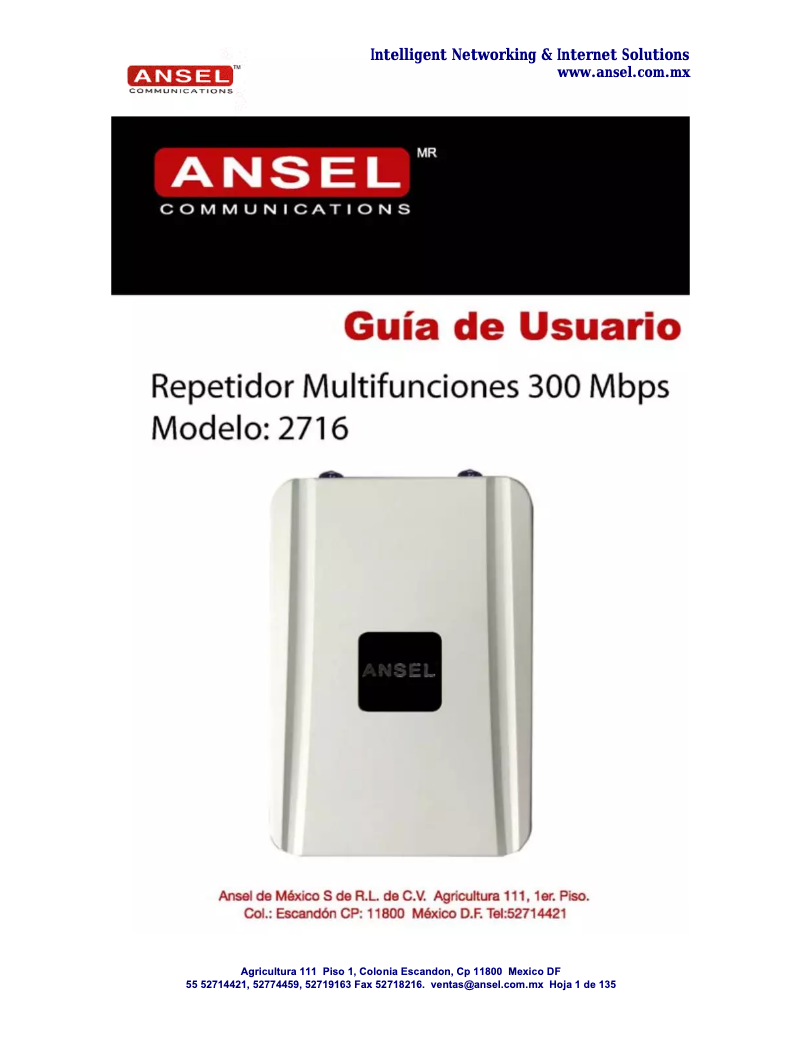 Image de la première page du manuel de l'appareil 2716