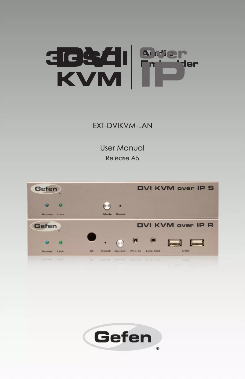 Page n°1 - Manuel utilisateur Gefen EXT-DVIKVM-LAN