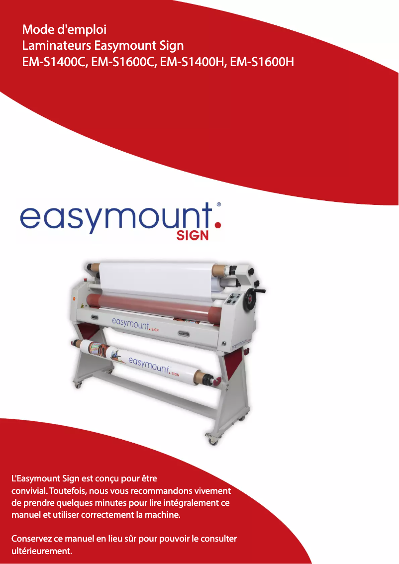 Page n°1 - Manuel utilisateur Easymount EM-S1600C
