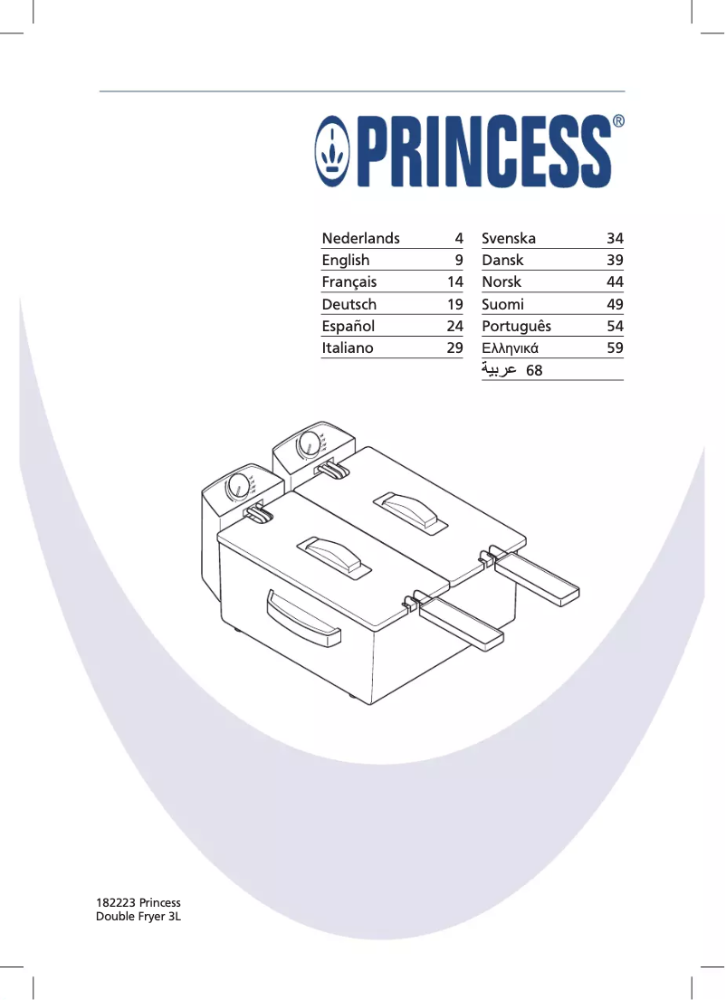 Page 1 de la notice Manuel utilisateur Princess Double Fryer 3L 182223
