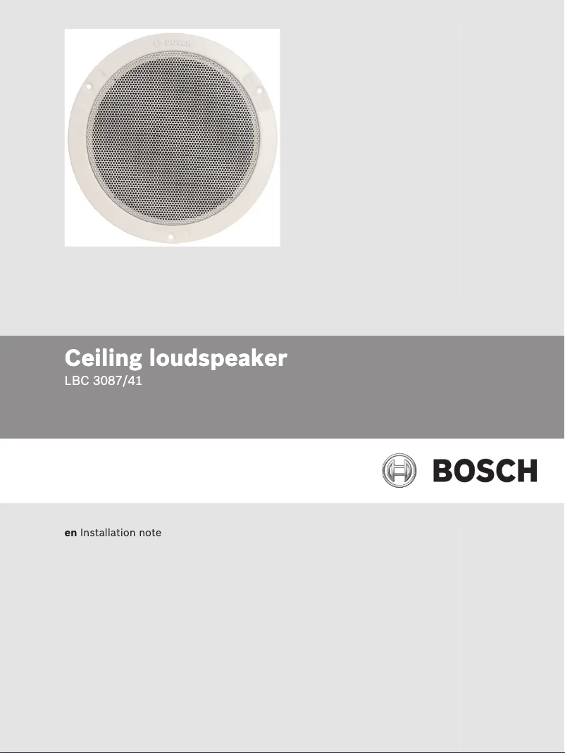Page 1 de la notice Manuel utilisateur Bosch LBC 3087/41